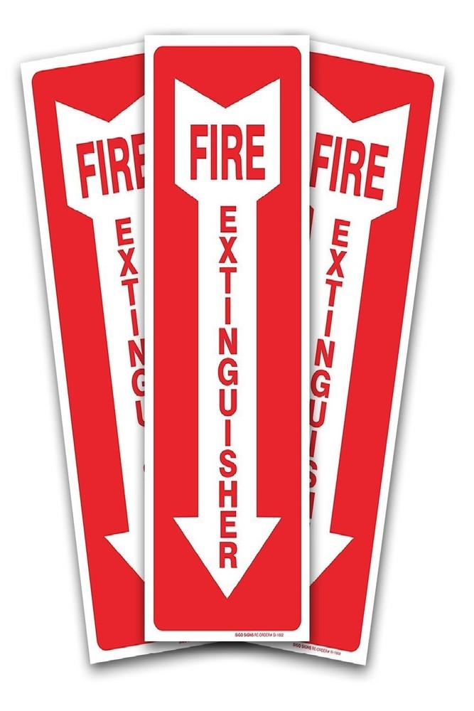 Versatile 3 Pack Fire Extinguisher Signs - Quick Installation, Long-Lasting Use