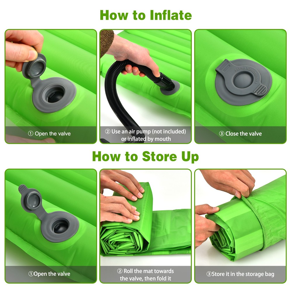 3 Inch Inflatable Camping Sleeping Pad Waterproof & Comfortable Sleeping Mat