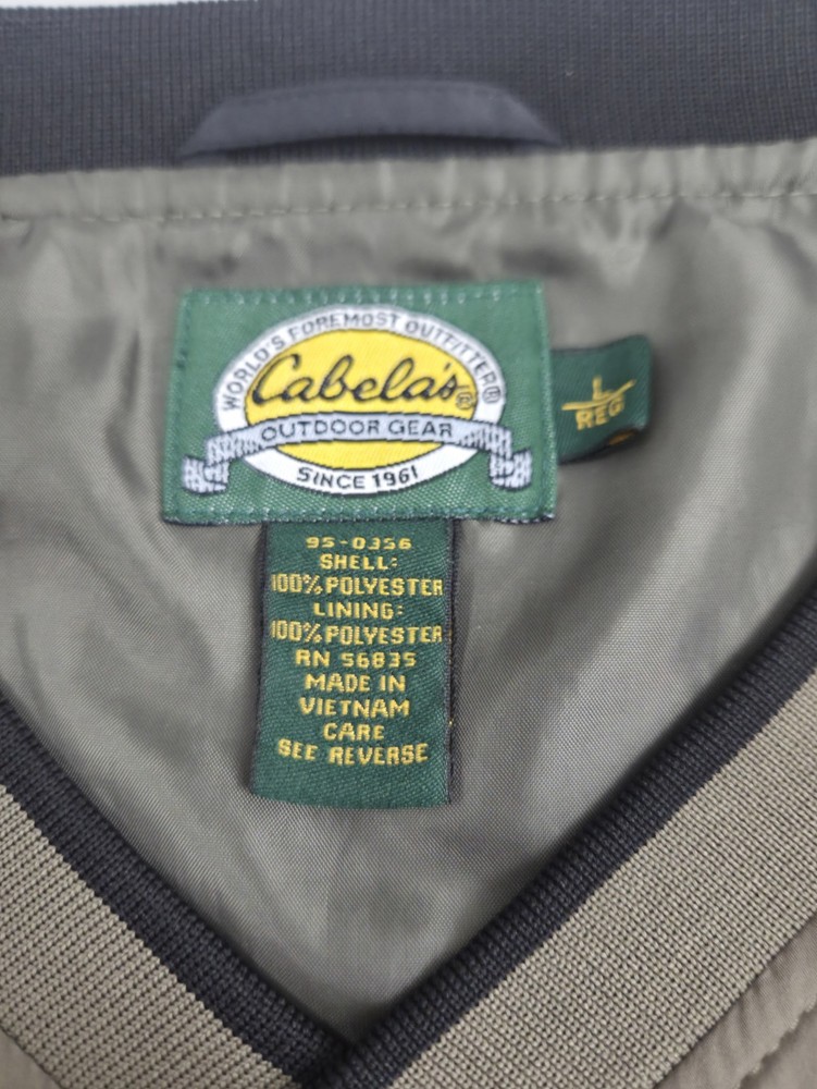 Cabela's Golf Jacket Pullover Men's Lightweight Grey Smooth Polyester Sz L