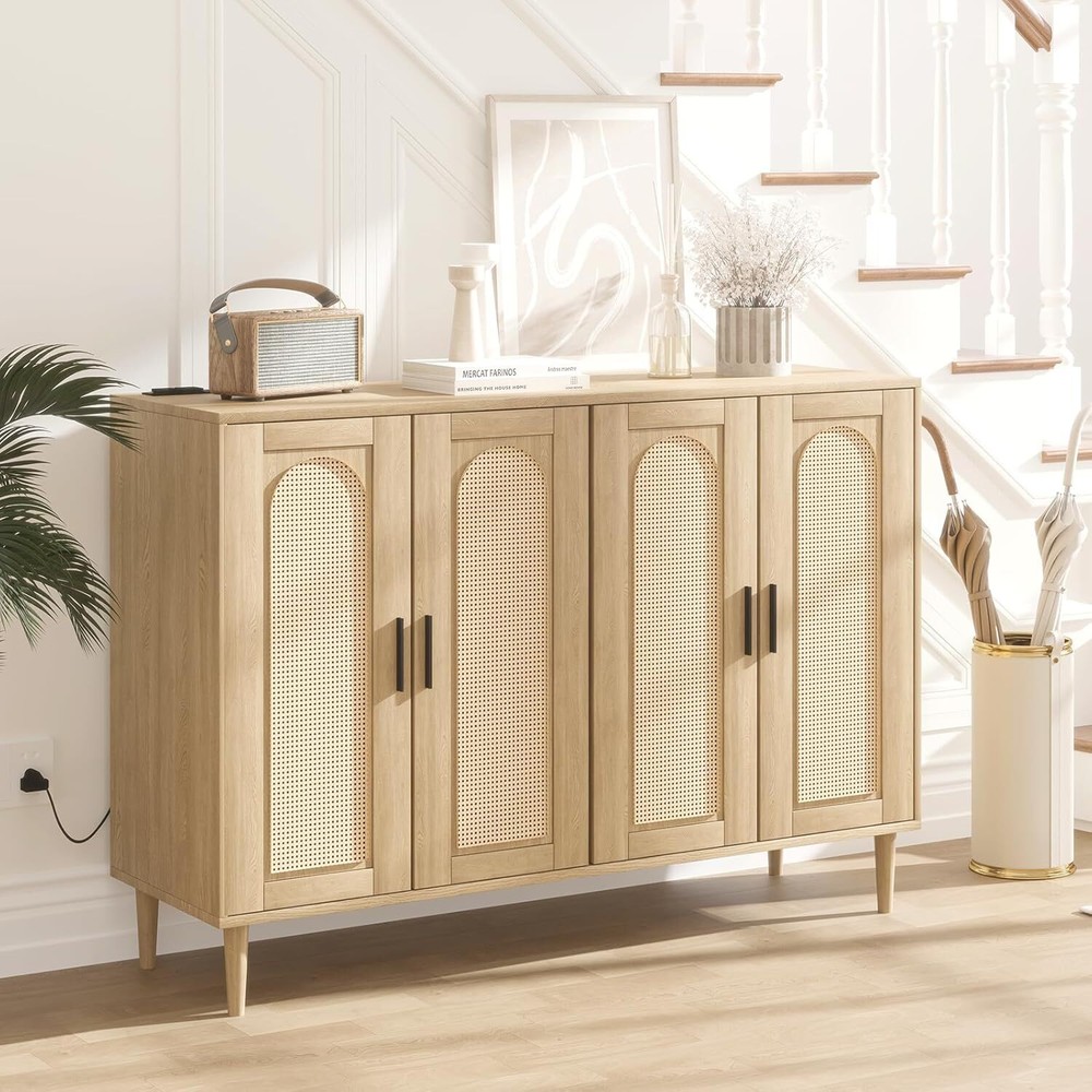 Sideboard Buffet Storage Accent Cabinet Cupboard Kitchen w/ Power Outlet