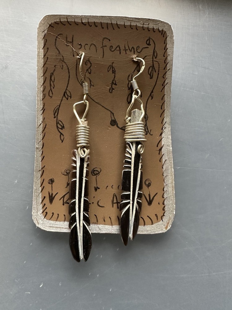 Horn Feather Earrings