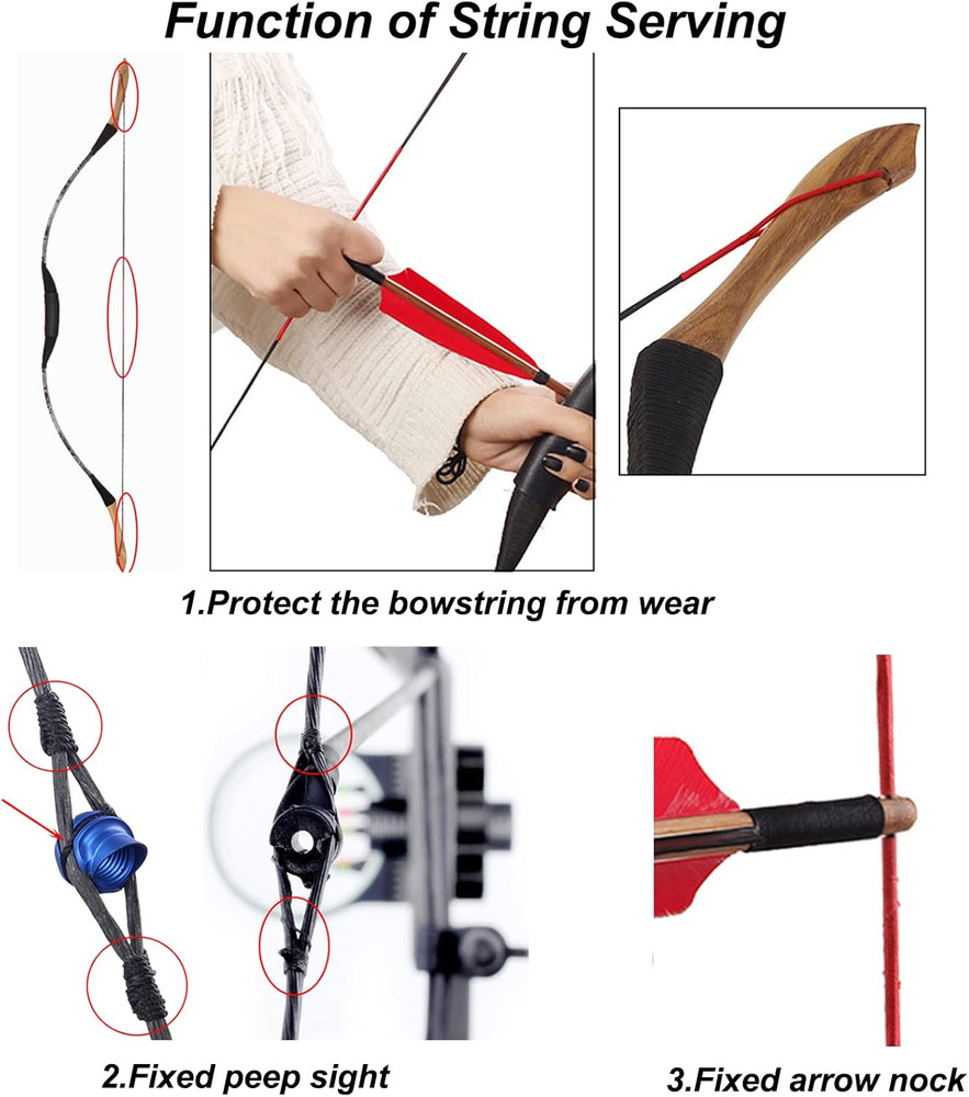 Archery Bow String Serving Thread 131 Yard/120 M Durable Nylon Bowstring Blue