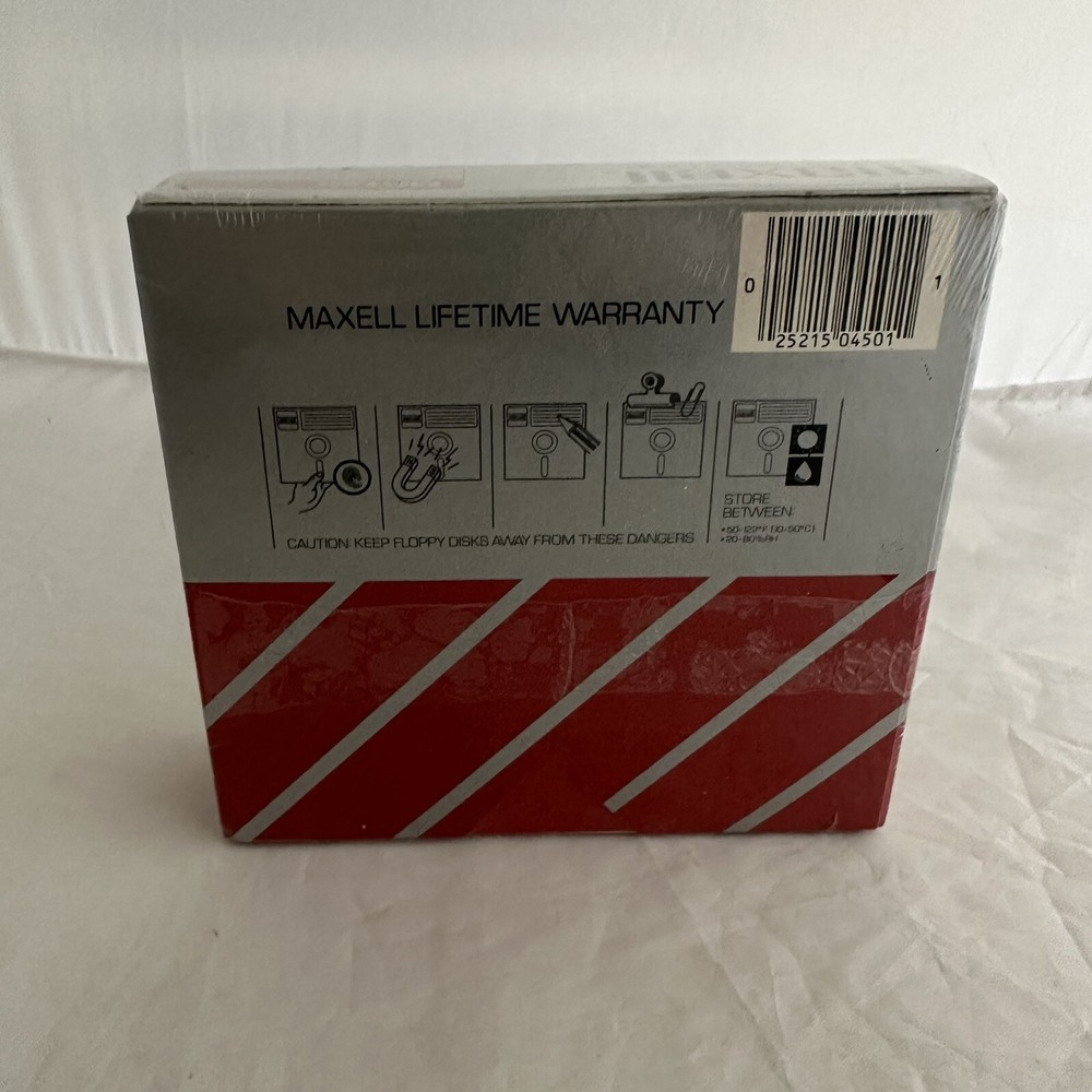 Vintage Maxell MD1-D Mini Floppy Disk 10 Pack Factory Sealed