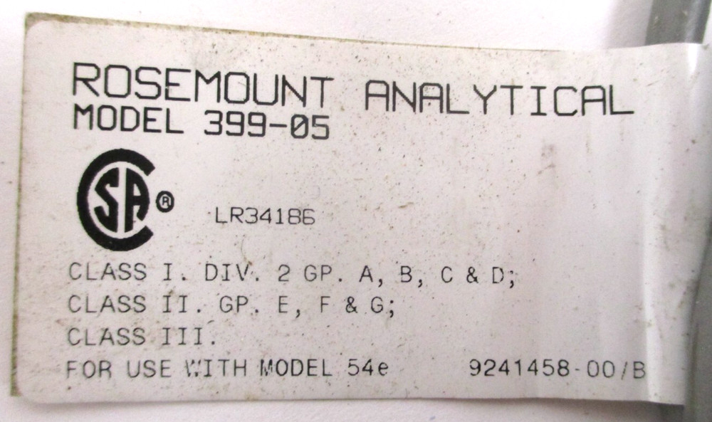 ROSEMOUNT ANALYTICAL , 399-05 , COMBINATION PH / ORP SENSOR , SURPLUS