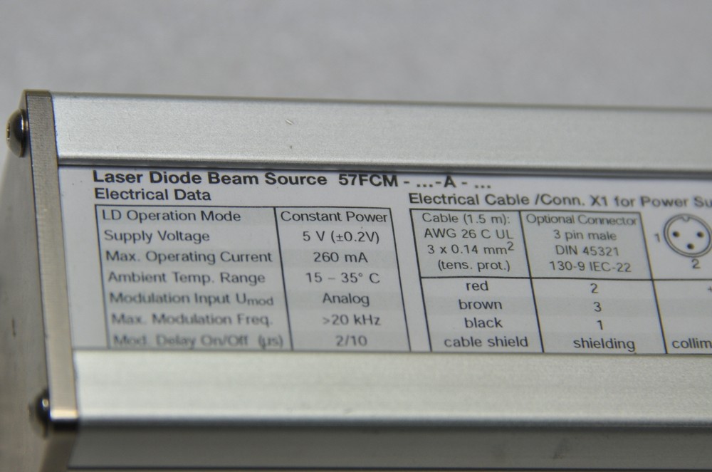 Schafter + Kirchhoff Laser Diode Beam Source 57FCM , w/Head