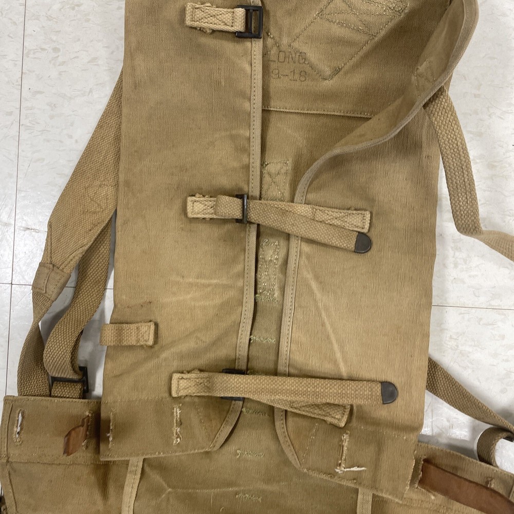 WWI US ARMY M1910 Haversack Combat Backpack Long Co 1918 With Pack Tail Original