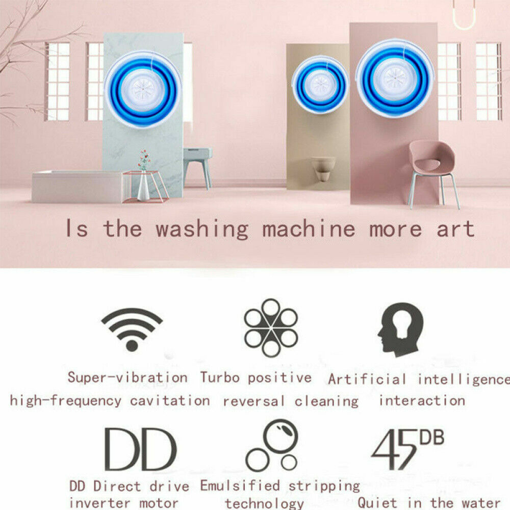 Bucket Type Folding Mini Portable Laundry Machine Clothes Washing Machine