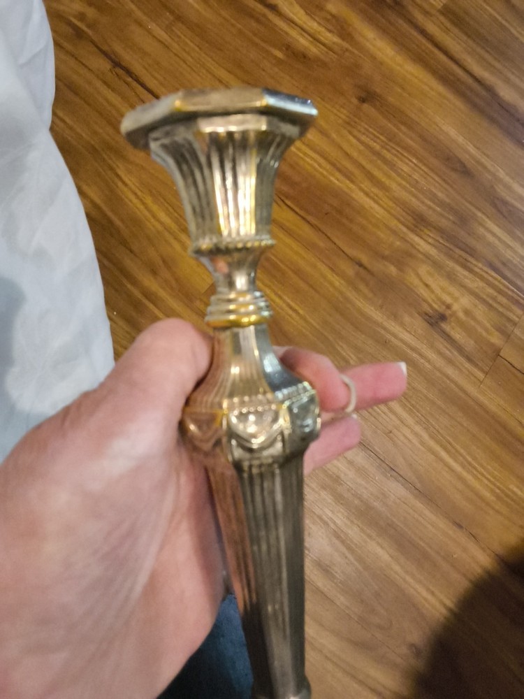 2 BOUGOIRS STYLE SILVER PLATE CANDLESTICKS STATLY ELEGANCE SOPHISTICATED L1