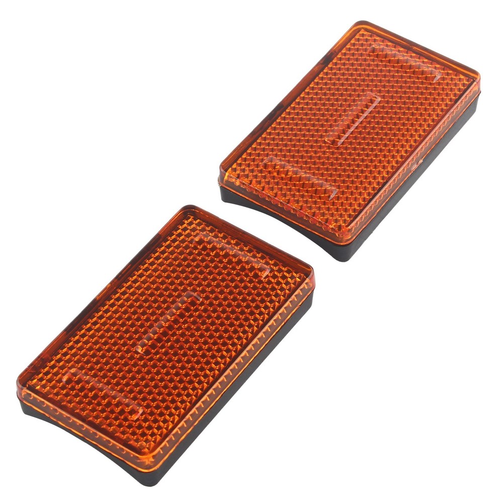 Universal Amber Front Fork Reflector Rectangle For Most Motorcycles ATV Bikes