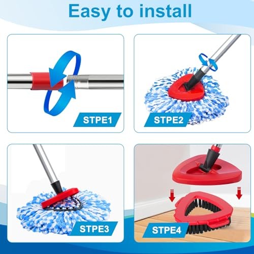 Spin Mop Head Replacement Base Handle Compatible with O Cedar Rinseclean 2 Blue