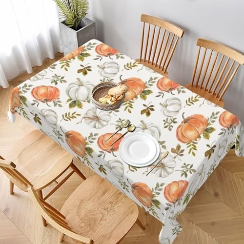 Autumn Fall Tablecloth 60 x 120 60" x 120" (Rectangular) Pumpkin Maple Leaf1