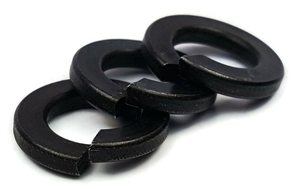 Black Oxide Stainless Steel Lock Washers Medium Split Ring - Sizes #2 to 1/2"