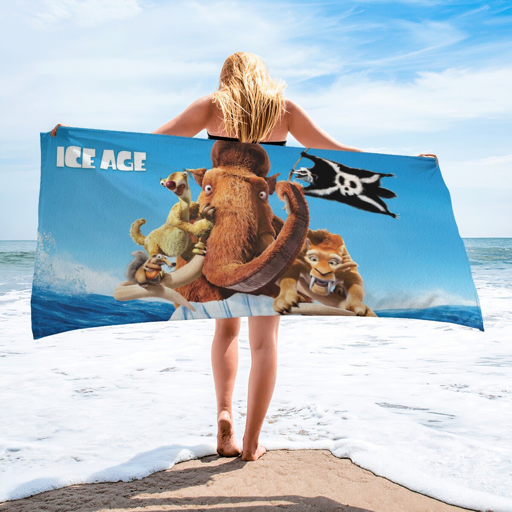 Ice Age Beach Towel Quick Drying Microfiber 30"x60" Birthday Gift