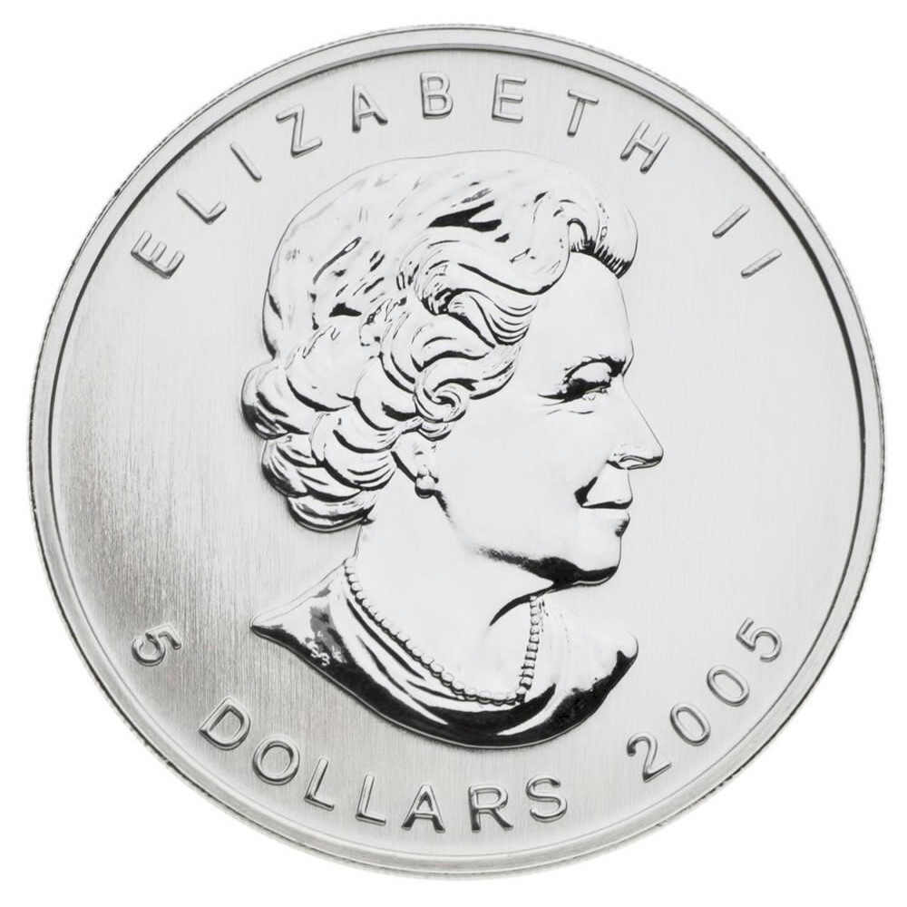 2005 Canada $5 Coloured Silver Maple Leaf