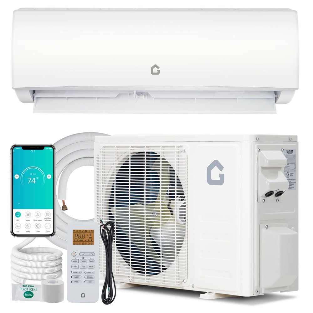✅9000 BTU Mini Split AC/Heating System Air Conditioner WIFI Energy Efficient