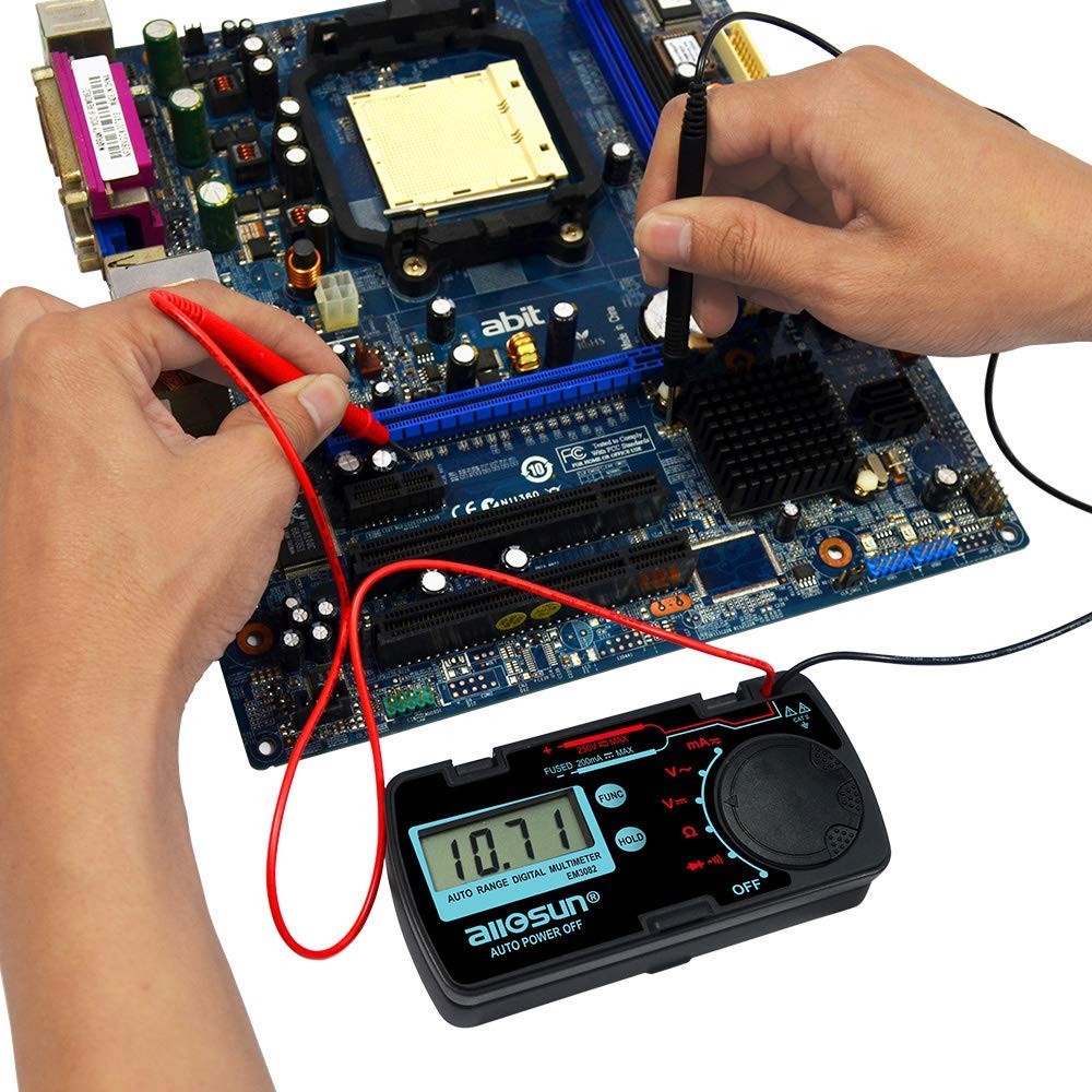 ALLOSUN Pocket Size Compact Digital Multimeter Auto Range Multi Black