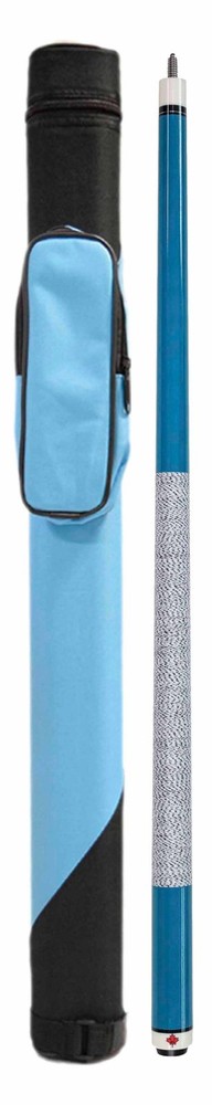 Package Set - Sky Blue Pool Cue & 1x1 Two Tone Case.
