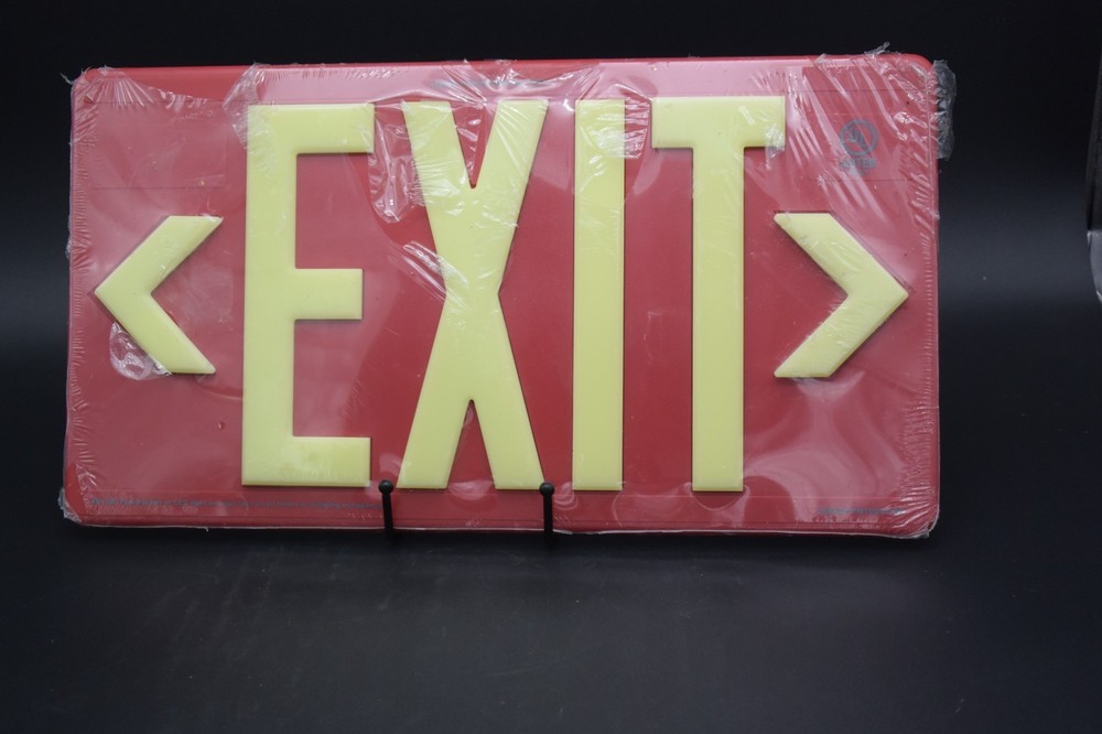 Glo Brite PM100 Plastic Frame Glow In The Dark Plastic Outdoor Exit Sign