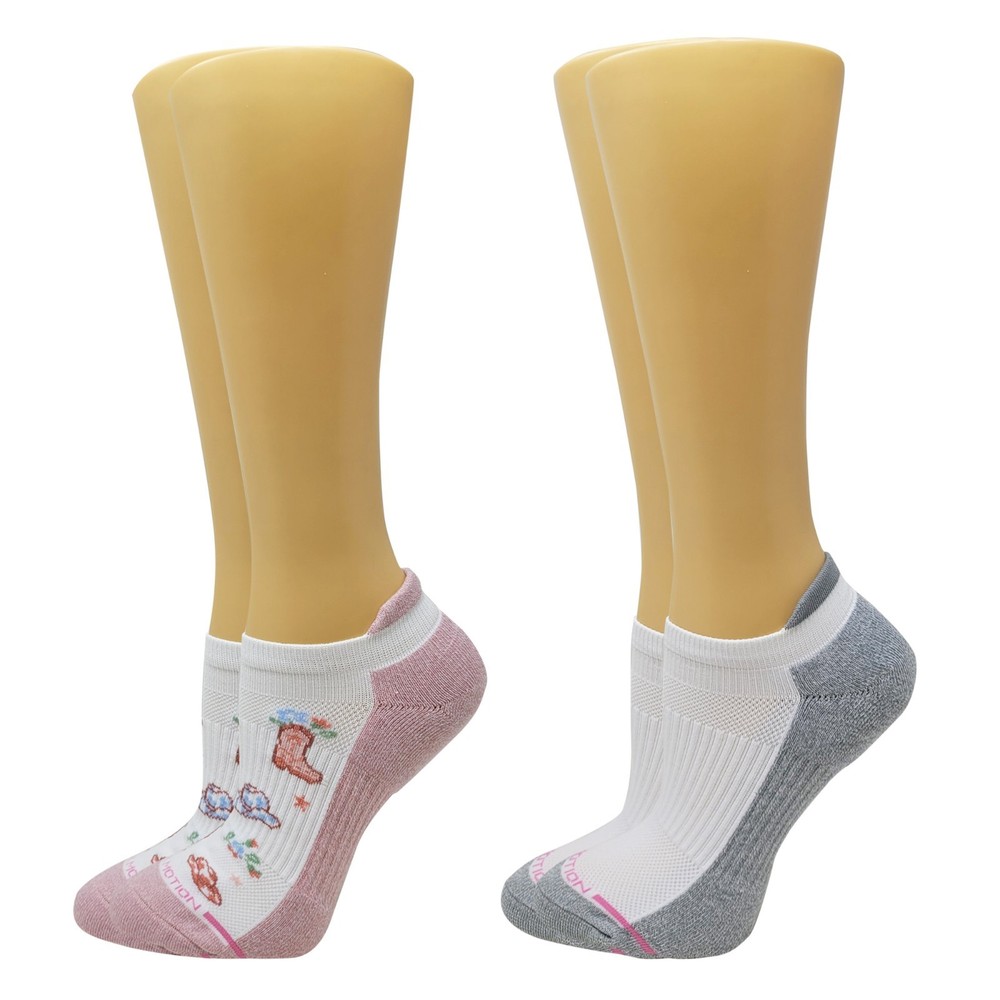 Dr. Motion Women's 2 Pack Cute Design Compression Ankle Socks