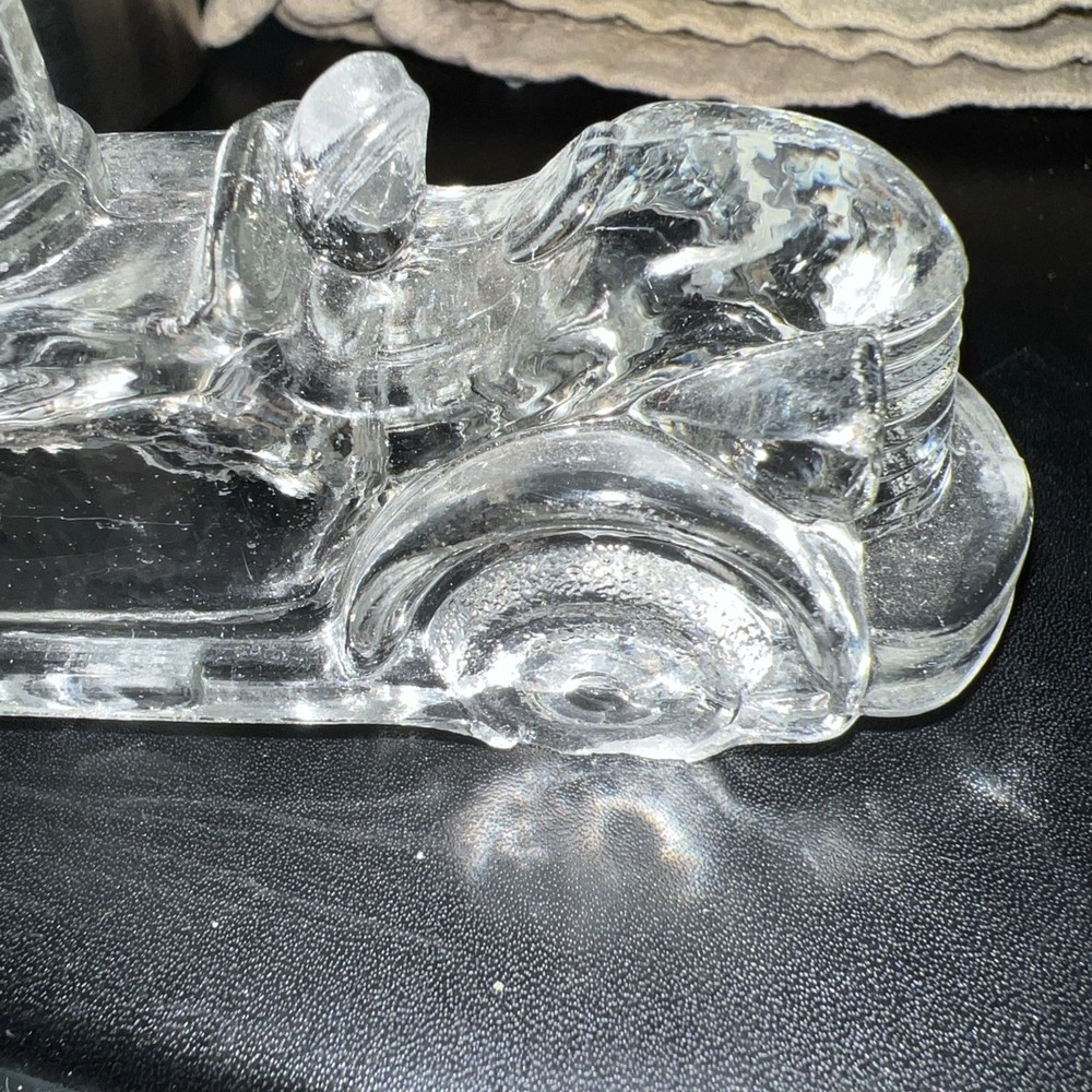 FIRE ENGINE GLASS CANDY CONTAINER ENGINE 1930s VICTORY GLASS