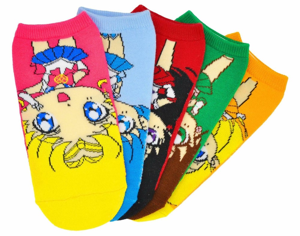 Sailor Moon 5 Pair Pack Lowcut Socks, Shoe Size 4-10