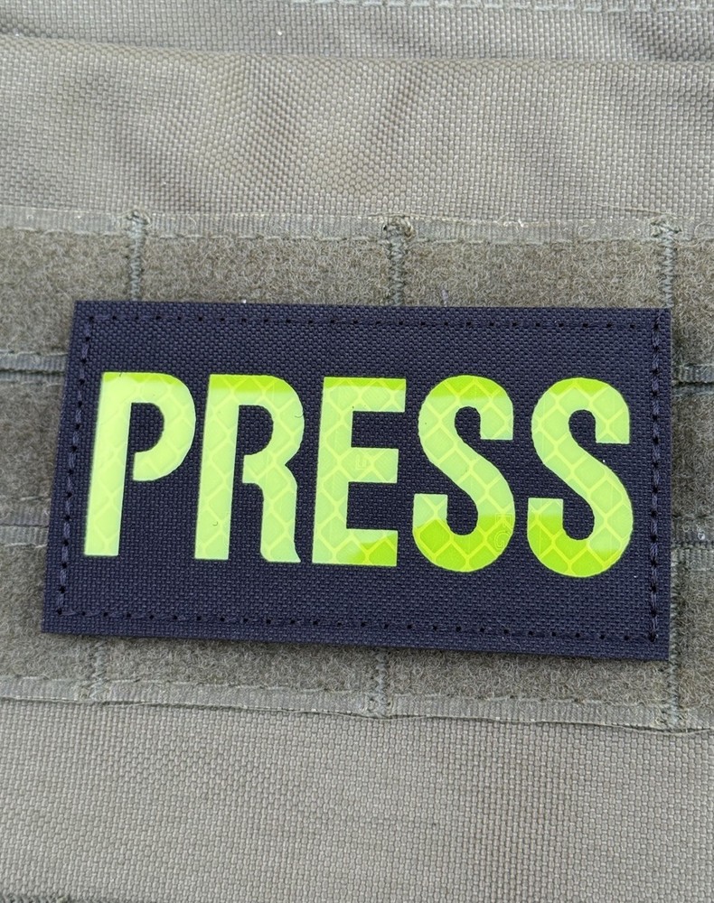 Press Reflective Solas USCG Tactical Duty Patch Hook Loop Backing Yellow