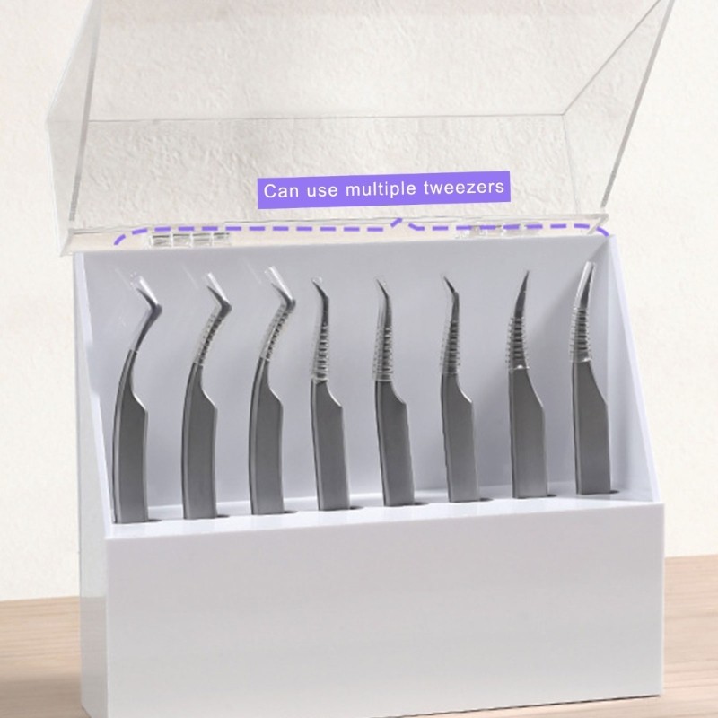 Tweezers Organizer Display Case with 8 Slots Compact Storage Space Saving