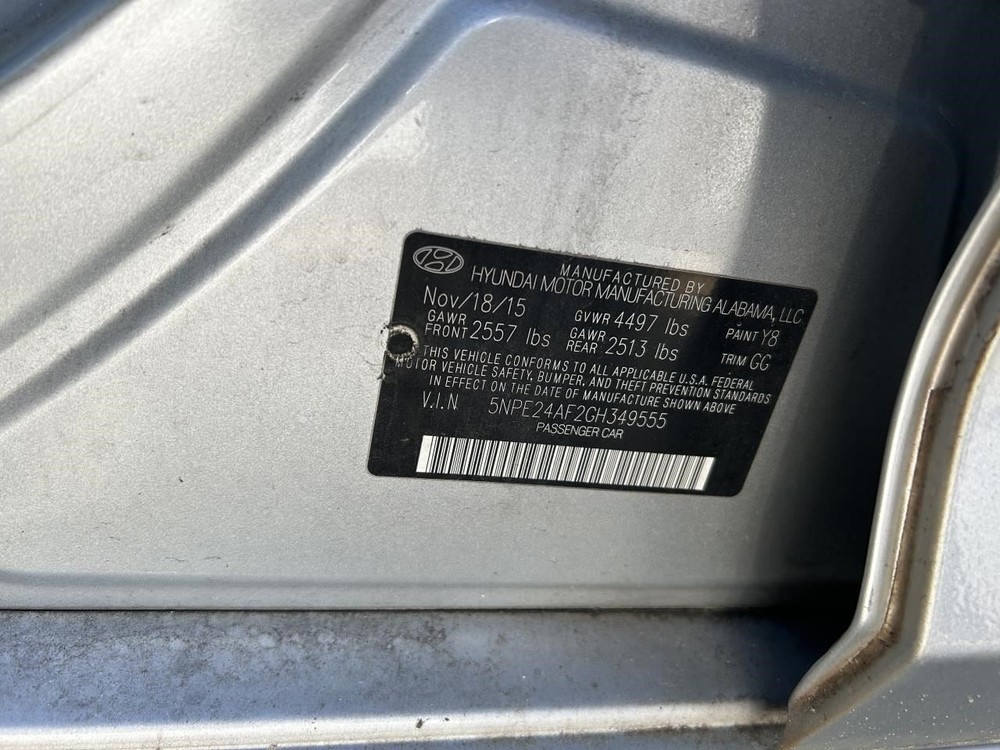 SONATA    2016 Keys/Latches/Locks 104801947