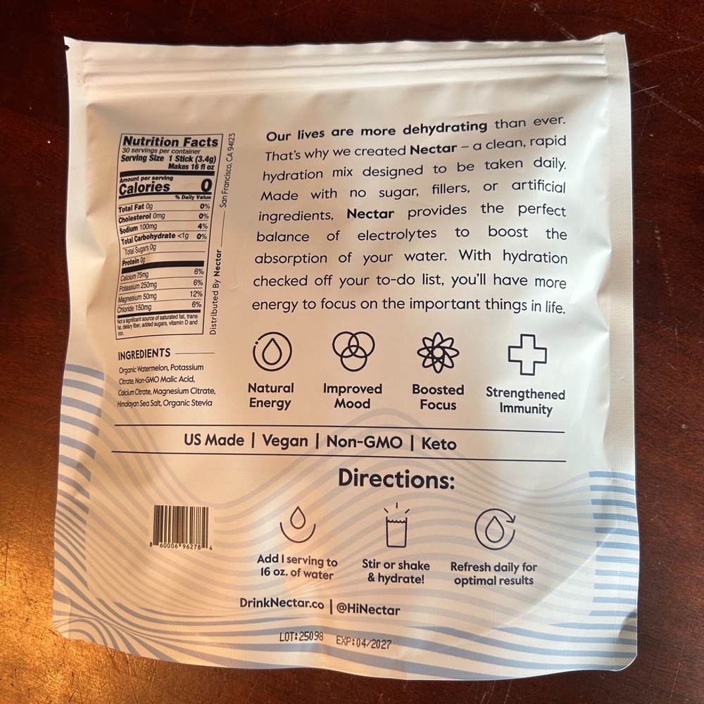 Nectar Hydration Essential Daily Hydration Watermelon Flavor