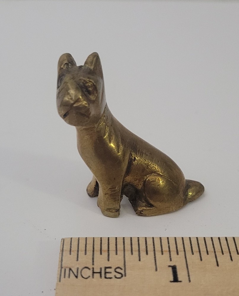 Mini Brass Puppy Dog Figurine
