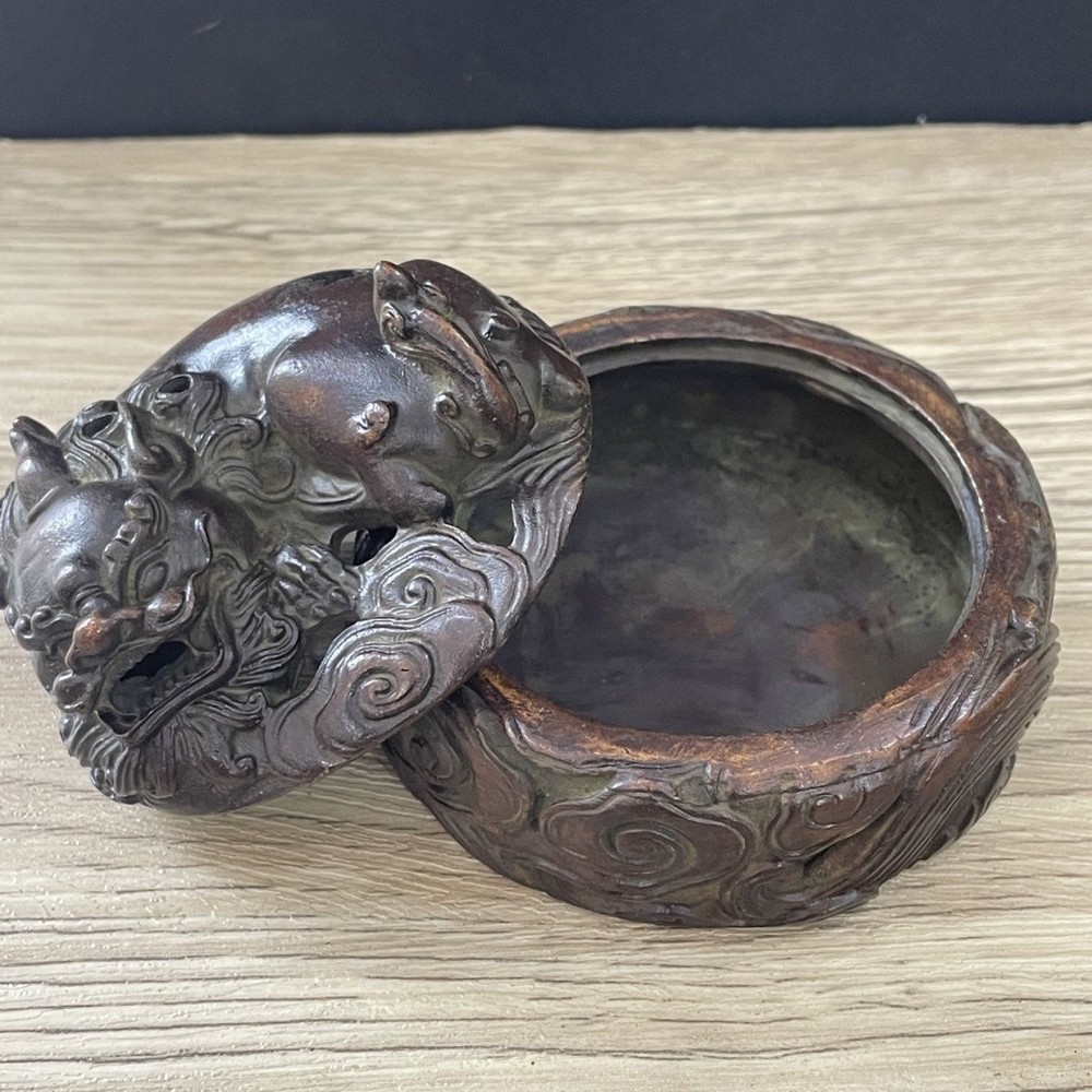 Vintage Incense Burner Set Auspicious Beast Cloud Pattern Tea Room Decor Burner