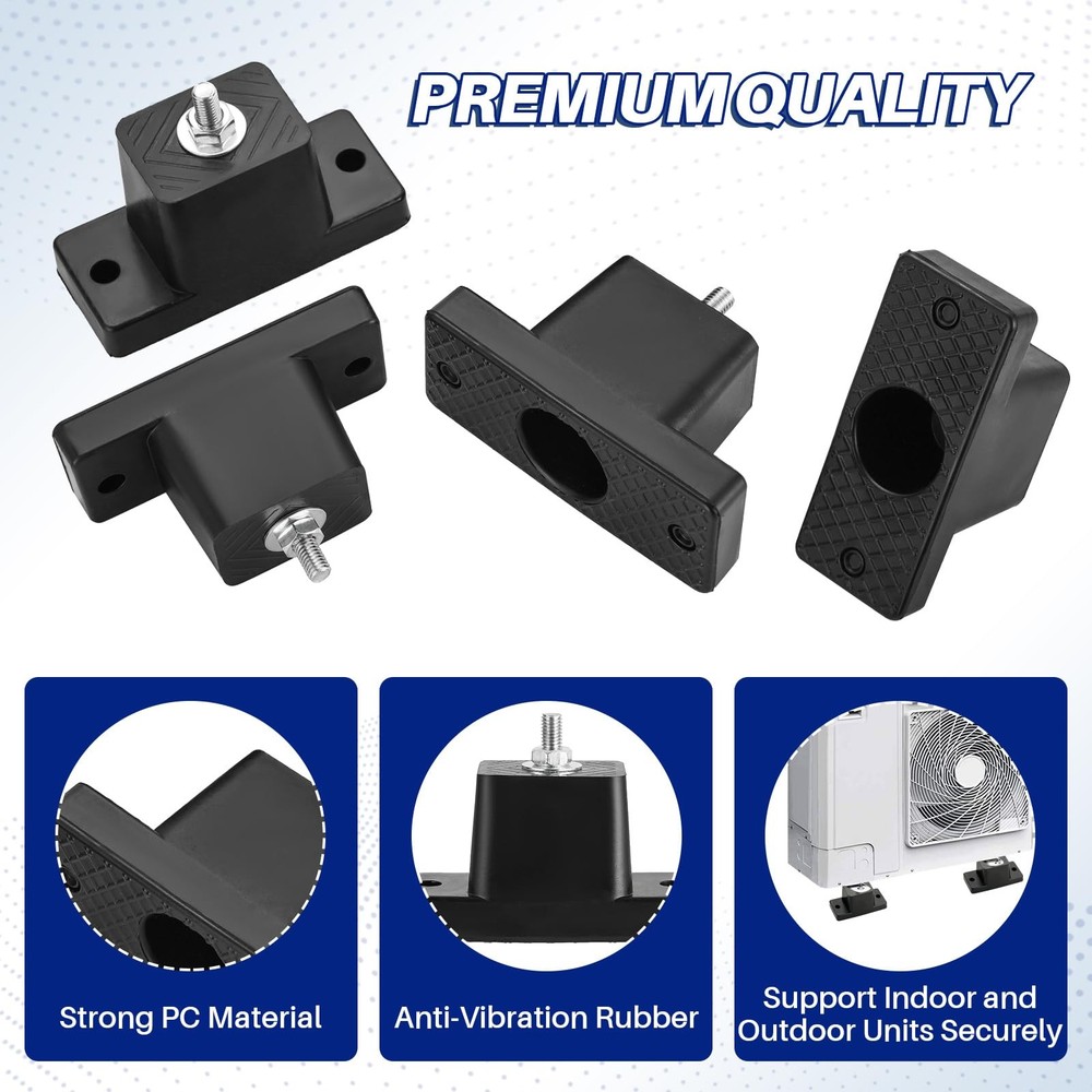 4 Pack Rubber Vibration Isolator Mounting Bracket, Anti-Vibration Rubber Isolato