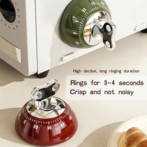 60-Minute Magnetic Timer, Mechanical Kitchen Cooking Reminder & Student Green