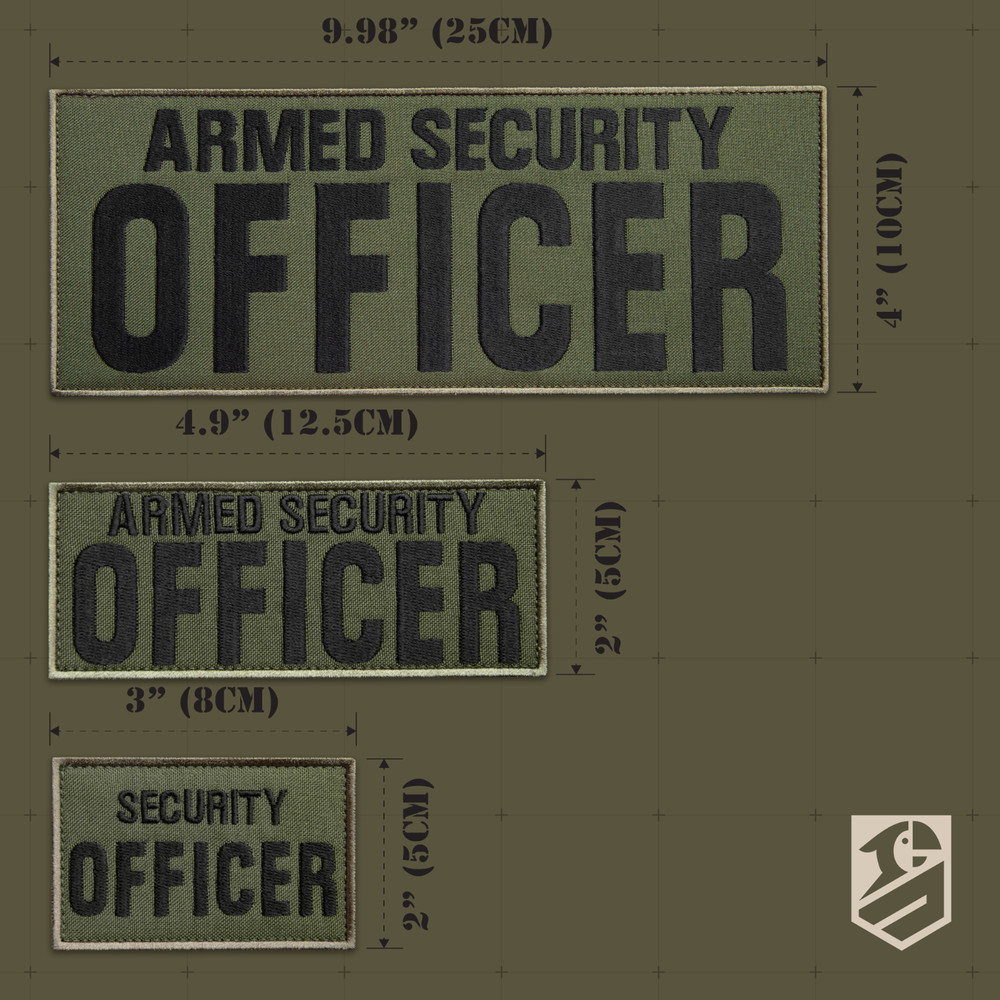 3Pcs Armed Security Officer Patch Set: Durable Embroidered Tactical Patches