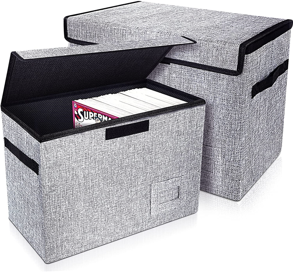 Leffis 2 Pack Comic Book Storage, Comic Book Box 15.5" X 7.5" X 11.3", Moldproof