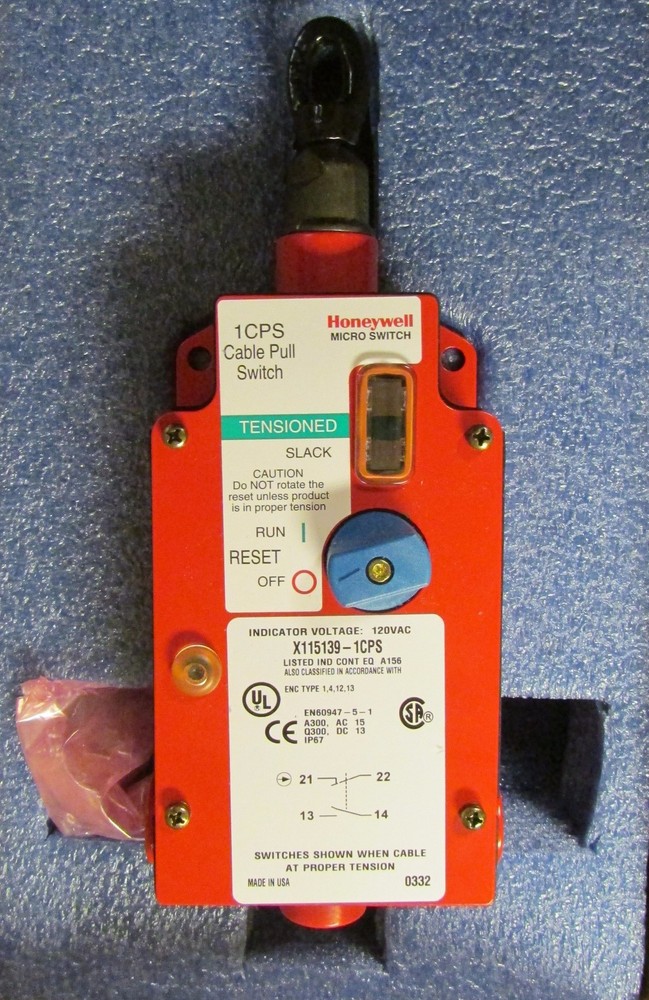 HONEYWELL MICROSWITCH Cable Pull Safety Switch 120V X115139 1CPS