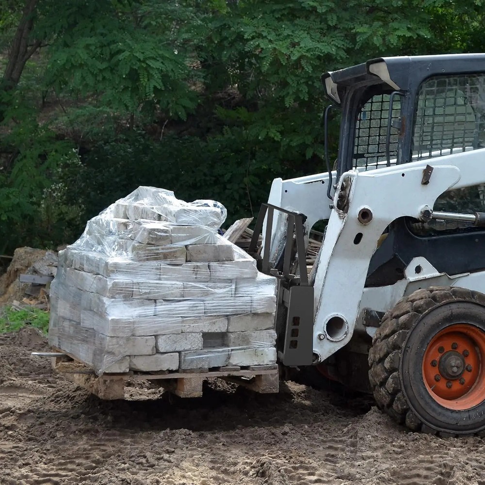 2500 lbs Skid Steer Pallet Fork Attachment, 45" Pallet Fork 42" Fork Blades