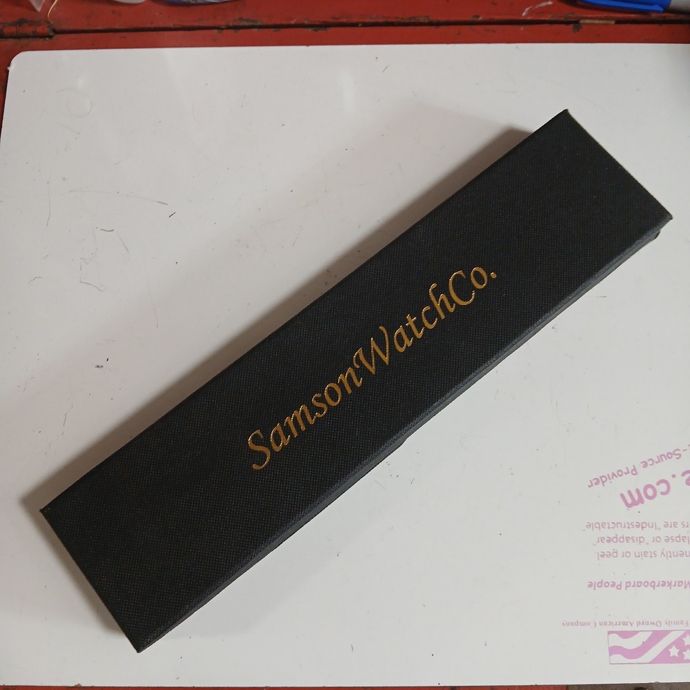 10" X 3" Black With Beige Silk Lining Samson Watch Co Presentation Box
