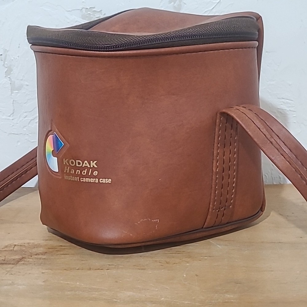 Vintage Kodak Handle Instant Camera Case Mint Condition Brown