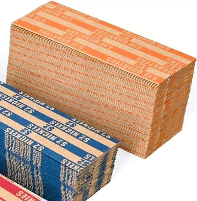 10 PCS Flat Coin Roll quarter Wrappers