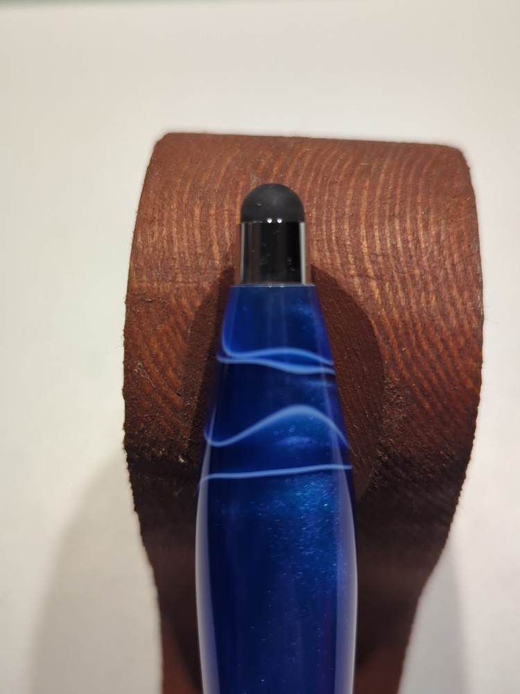 Handmade Acrylic Stylus Blue With Chrome Trim