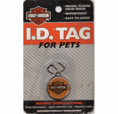 Harley Davidson Pet I.D. Tag Nickel Plated Solid Brass New