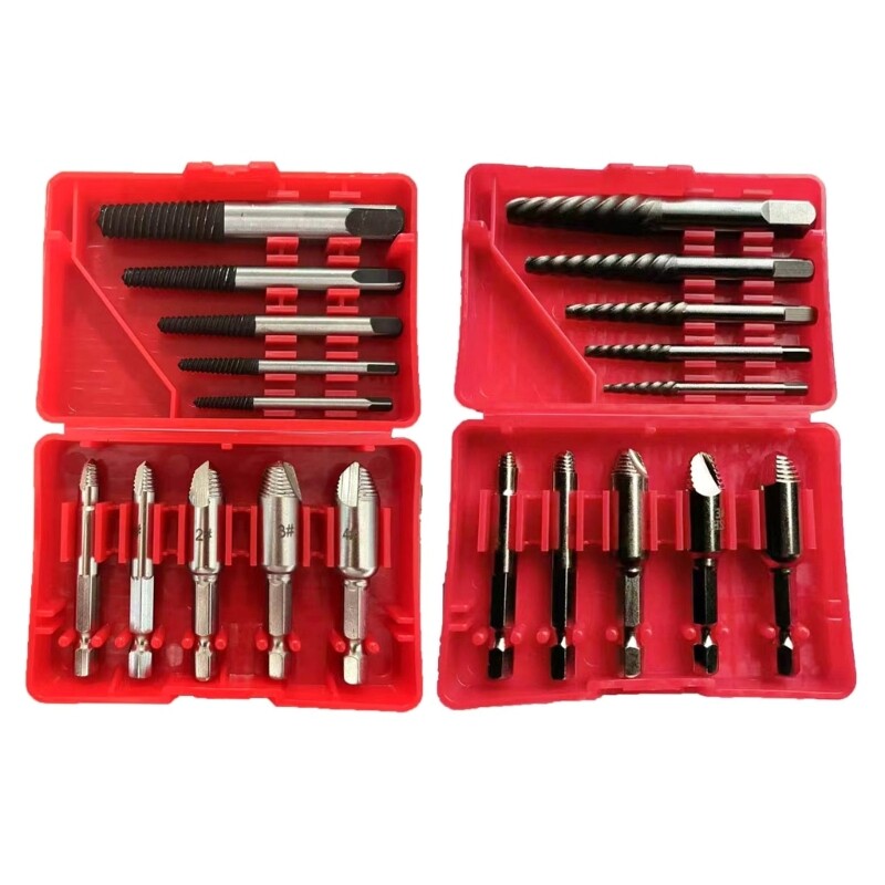 10Pcs Screw Extractor Screw Pipe Extractor Household Screw Head Extractor Kit
