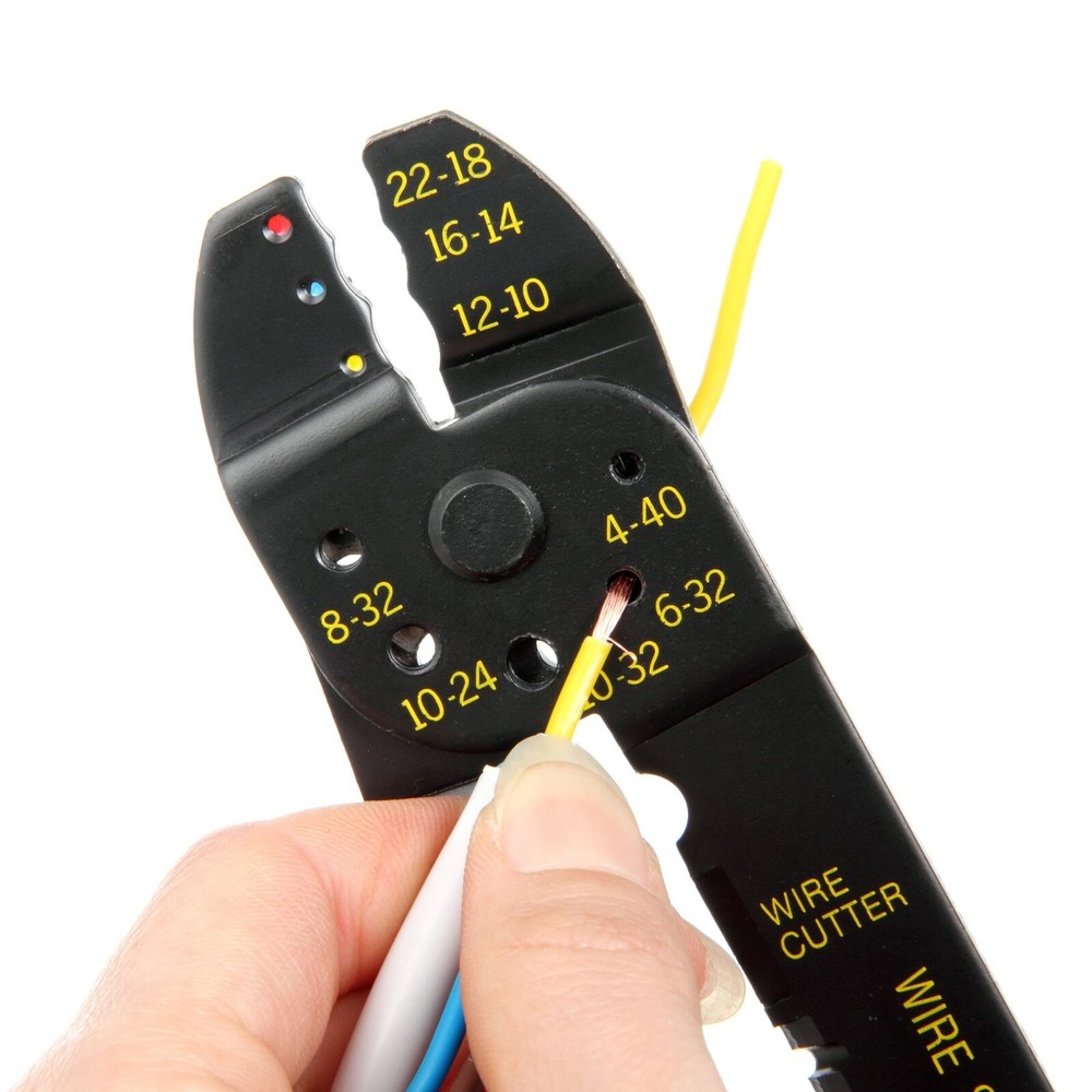 Hyper Tough Wire Stripper and Crimper with 25 Piece Terminal Connector Set