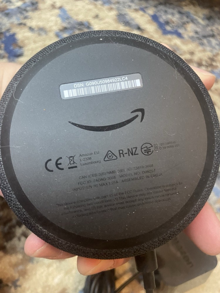 Amazon C78MP8 Echo Dot 3rd Generation Smart Speaker Black w/ Power Plug