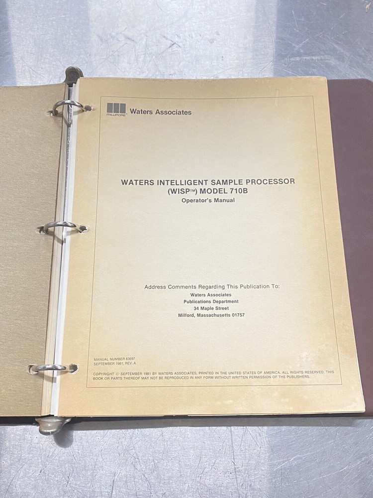 Waters Intelligent Sample Processor WISP 710B- Users Guide / Instructions Manual