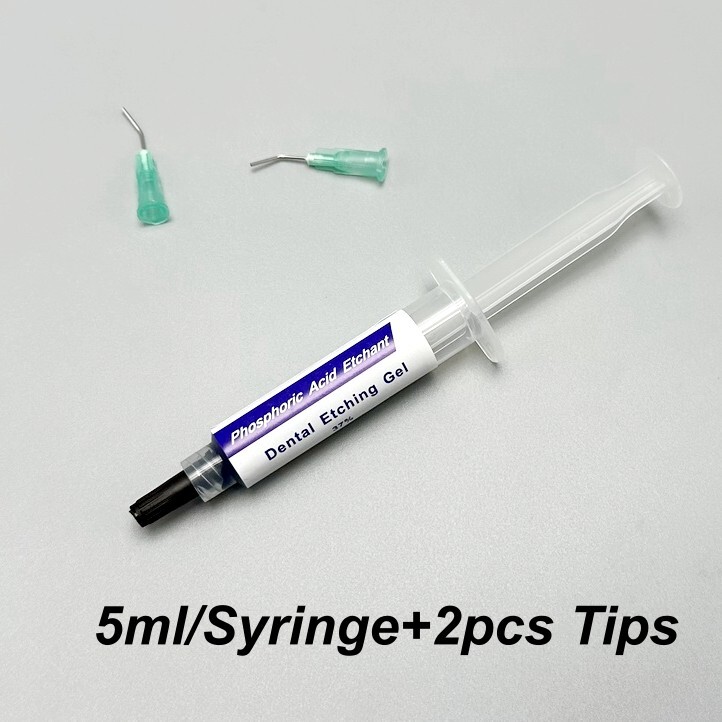 Dental Etching Gel 37% Phospharic Acid Etchant 5ml/Syringe+2 Disposable Tips