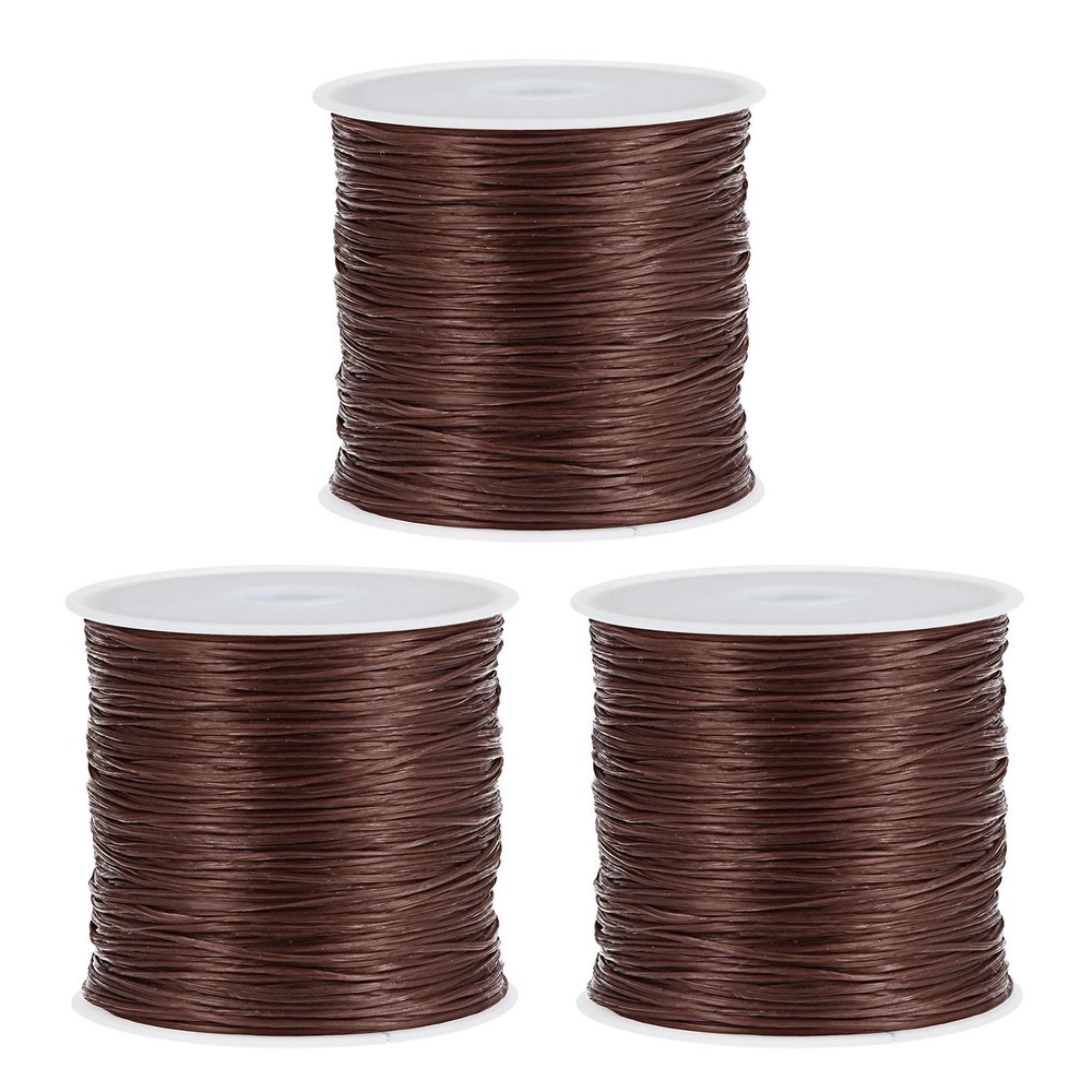 Elastic Cord DIY Making Stretchy String Craft Wire, Red Brown, 3 Rolls