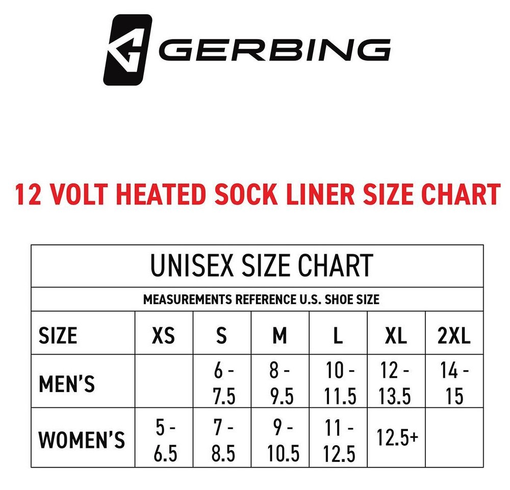 Gerbing 12V Heated Sock Liners Black