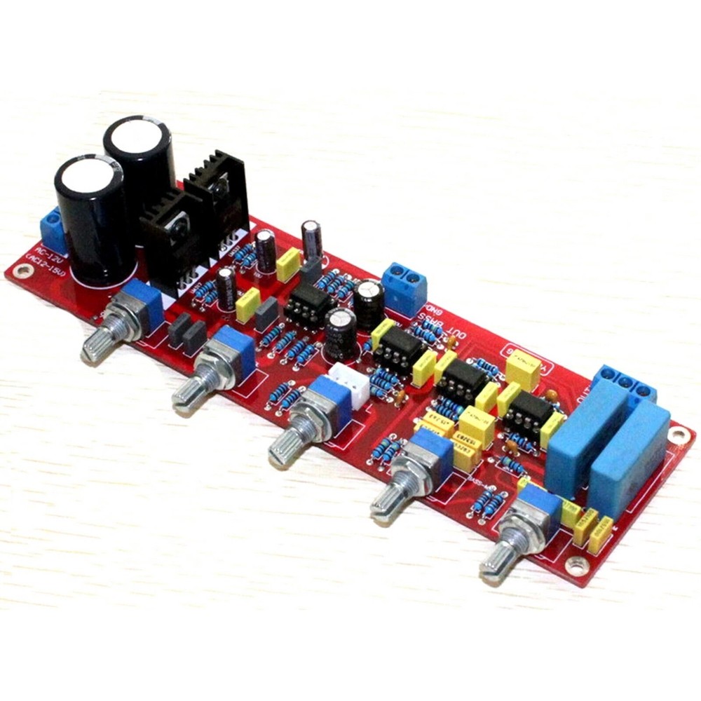 NE5532 HiFi 2.1 Tone Preamplifier Completed Board